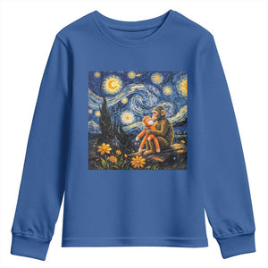 Baby Monkey Punch Starry Night Viral Trend Youth Sweatshirt TS14 Royal Blue Print Your Wear