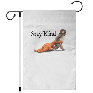 Punch The Monkey Meme Garden Flag Stay Kind TS14 White Print Your Wear