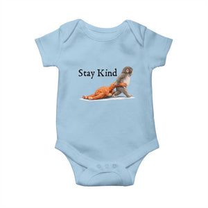 Punch The Monkey Meme Baby Onesie Stay Kind TS14 Light Blue Print Your Wear