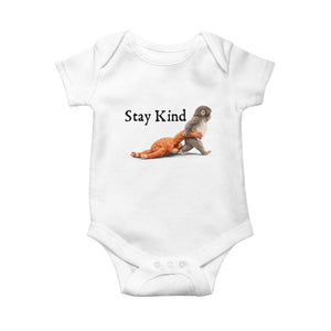 Punch The Monkey Meme Baby Onesie Stay Kind TS14 White Print Your Wear