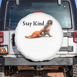 Punch The Monkey Meme Spare Tire Cover Stay Kind TS14 No hole White Print Your Wear