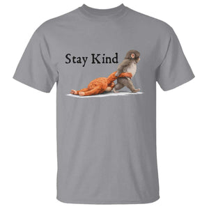 Punch The Monkey Meme T Shirt Stay Kind TS14 Sport Gray Print Your Wear