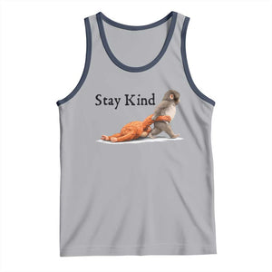 Punch The Monkey Meme Tank Top Stay Kind TS14 Athletic Heather Navy Print Your Wear
