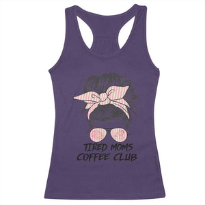 Tired Moms Coffee Club Racerback Tank Top Messy Bun Mom Life Coffee Lover TS14 Purple Print Your Wear
