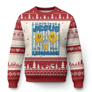 Jesus Lemonade Ugly Christmas Sweater Life Gave Me Some Lemons TS14 Beige Red Print Your Wear