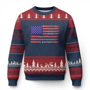 Cool Moms Don't Trust the Government Ugly Christmas Sweater Patrioctic Mama Anti Government TS14 Navy Red Print Your Wear