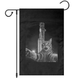 Funny Cat Selfie Lunar Mission 2026 Garden Flag TS14 Black Print Your Wear