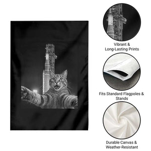 Funny Cat Selfie Lunar Mission 2026 Garden Flag TS14 Print Your Wear