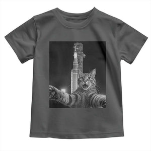 Funny Cat Selfie Lunar Mission 2026 Toddler T Shirt TS14 Dark Heather Print Your Wear