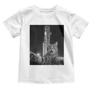 Funny Cat Selfie Lunar Mission 2026 Toddler T Shirt TS14 White Print Your Wear