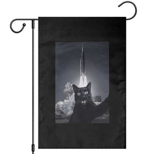 Funny Black Cat Selfie Garden Flag Back To The Moon Mission 2026 TS14 Black Print Your Wear
