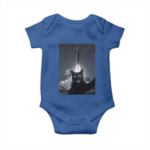 Funny Black Cat Selfie Baby Onesie Back To The Moon Mission 2026 TS14 Royal Blue Print Your Wear