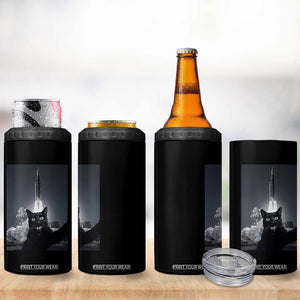 Funny Black Cat Selfie 4 in 1 Can Cooler Tumbler Back To The Moon Mission 2026 TS14 Print Your Wear