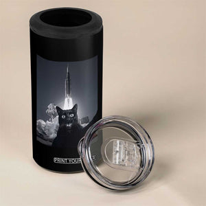 Funny Black Cat Selfie 4 in 1 Can Cooler Tumbler Back To The Moon Mission 2026 TS14 Print Your Wear