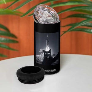 Funny Black Cat Selfie 4 in 1 Can Cooler Tumbler Back To The Moon Mission 2026 TS14 Print Your Wear