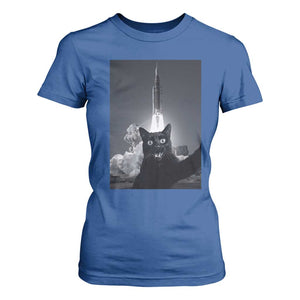 Funny Black Cat Selfie T Shirt For Women Back To The Moon Mission 2026 TS14 Royal Blue Print Your Wear