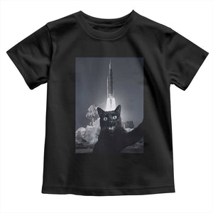 Funny Black Cat Selfie Toddler T Shirt Back To The Moon Mission 2026 TS14 Black Print Your Wear