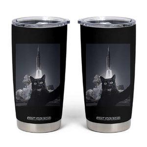Funny Black Cat Selfie Tumbler Cup Back To The Moon Mission 2026 TS14 Black Print Your Wear