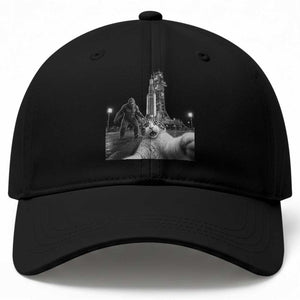 Funny Cat Selfie with Bigfoot Baseball Cap Back To The Moon Mission 2026 TS14 Print Your Wear