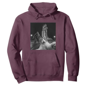 Funny Cat Selfie with Bigfoot Hoodie Back To The Moon Mission 2026 TS14 Maroon Print Your Wear
