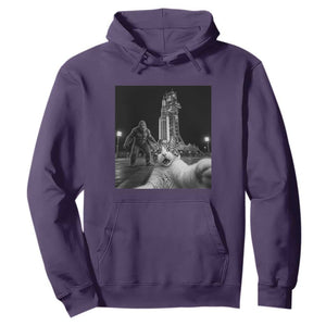 Funny Cat Selfie with Bigfoot Hoodie Back To The Moon Mission 2026 TS14 Purple Print Your Wear
