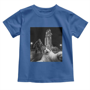 Funny Cat Selfie with Bigfoot Toddler T Shirt Back To The Moon Mission 2026 TS14 Royal Blue Print Your Wear