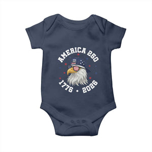250 Years American Anniversary Baby Onesie Patriotic Bald Eagle Fourth of July TS14 Navy Print Your Wear