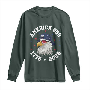 250 Years American Anniversary Long Sleeve Shirt Patriotic Bald Eagle Fourth of July TS14 Dark Forest Green Print Your Wear