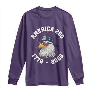 250 Years American Anniversary Long Sleeve Shirt Patriotic Bald Eagle Fourth of July TS14 Purple Print Your Wear