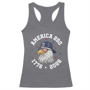 250 Years American Anniversary Racerback Tank Top Patriotic Bald Eagle Fourth of July TS14 Charcoal Print Your Wear