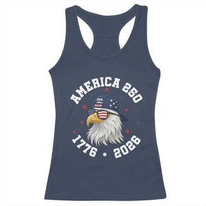 250 Years American Anniversary Racerback Tank Top Patriotic Bald Eagle Fourth of July TS14 Navy Print Your Wear