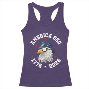250 Years American Anniversary Racerback Tank Top Patriotic Bald Eagle Fourth of July TS14 Purple Print Your Wear