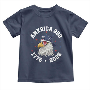 250 Years American Anniversary Toddler T Shirt Patriotic Bald Eagle Fourth of July TS14 Navy Print Your Wear