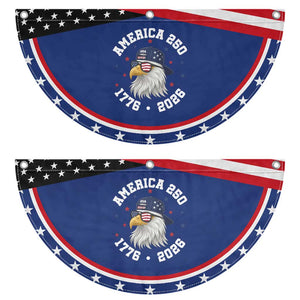 250 Years American Anniversary Patriotic Fan Flag Bald Eagle Fourth of July