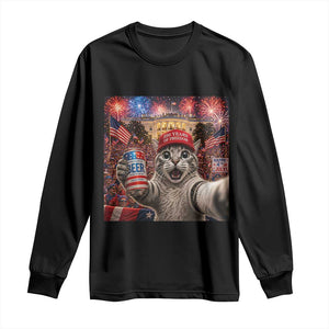 250 Years Of Freedom Long Sleeve Shirt Funny Cat Selfie 4th of July Party TS14 Black Print Your Wear