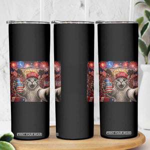 250 Years Of Freedom Skinny Tumbler Funny Cat Selfie 4th of July Party TS14 Print Your Wear