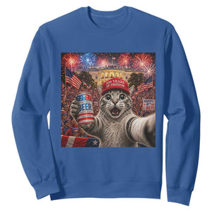 250 Years Of Freedom Sweatshirt Funny Cat Selfie 4th of July Party TS14 Royal Blue Print Your Wear