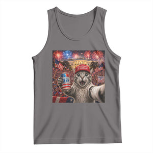 250 Years Of Freedom Tank Top Funny Cat Selfie 4th of July Party TS14 Deep Heather Print Your Wear