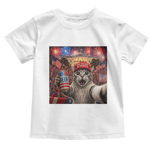 250 Years Of Freedom Toddler T Shirt Funny Cat Selfie 4th of July Party TS14 White Print Your Wear