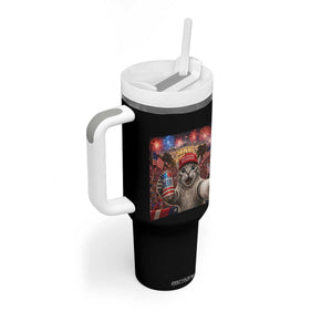 250 Years Of Freedom Tumbler With Handle Funny Cat Selfie 4th of July Party TS14 Print Your Wear