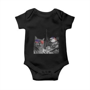 Funny Cat Selfie 4th of July Baby Onesie Patriotic Eagle American Flag Gift TS14 Black Print Your Wear