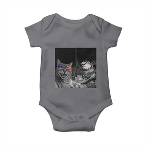 Funny Cat Selfie 4th of July Baby Onesie Patriotic Eagle American Flag Gift TS14 Charcoal Print Your Wear