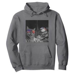 Funny Cat Selfie 4th of July Hoodie Patriotic Eagle American Flag Gift TS14 Charcoal Print Your Wear