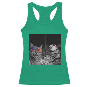 Funny Cat Selfie 4th of July Racerback Tank Top Patriotic Eagle American Flag Gift TS14 Irish Green Print Your Wear