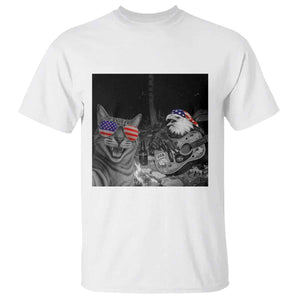 Funny Cat Selfie 4th of July T Shirt Patriotic Eagle American Flag Gift TS14 White Print Your Wear