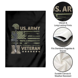 US Arrny Veteran Garden Flag Proud Soldier USA Flag Camouflage Military TS14 Print Your Wear