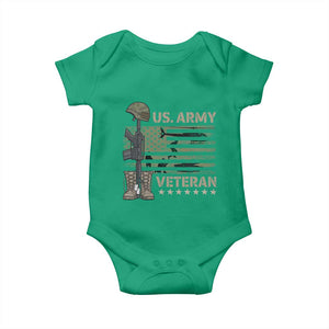 US Arrny Veteran Baby Onesie Proud Soldier USA Flag Camouflage Military TS14 Irish Green Print Your Wear