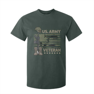 US Arrny Veteran T Shirt For Kid Proud Soldier USA Flag Camouflage Military TS14 Dark Forest Green Print Your Wear