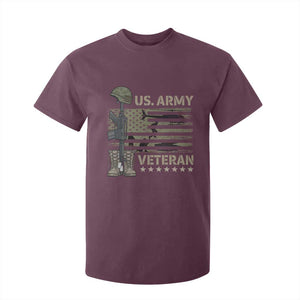 US Arrny Veteran T Shirt For Kid Proud Soldier USA Flag Camouflage Military TS14 Maroon Print Your Wear