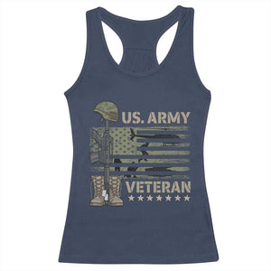 US Arrny Veteran Racerback Tank Top Proud Soldier USA Flag Camouflage Military TS14 Navy Print Your Wear